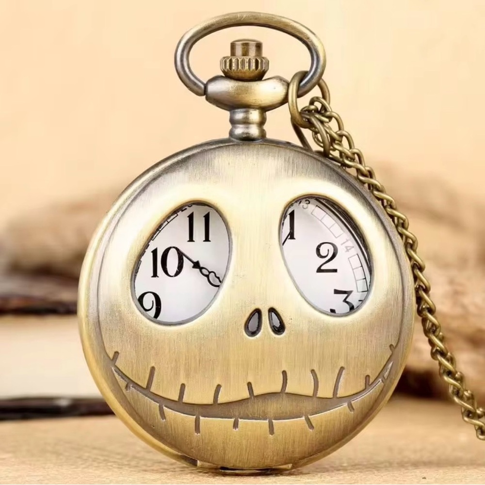 Skeleton Face Pocket Watch